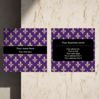 Fleur de Lis Pattern, Frans, Royal, Crème, Paarse