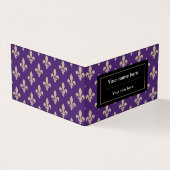 Fleur de Lis Pattern, Frans, Royal, Crème, Paarse Visitekaartje (Buitenkant)