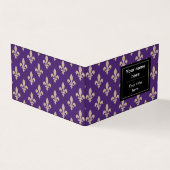 Fleur de Lis Pattern, Frans, Royal, Crème, Paarse Visitekaartje (Buitenkant)