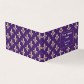 Fleur de Lis Pattern, Frans, Royal, Crème, Paarse Visitekaartje (Buitenkant)