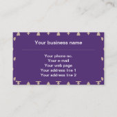 Fleur de Lis Pattern, Frans, Royal, Crème, Paarse Visitekaartje (Voorkant)