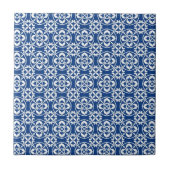 Fleur De Lis Pattern in Blue and White Tegeltje (Voorkant)