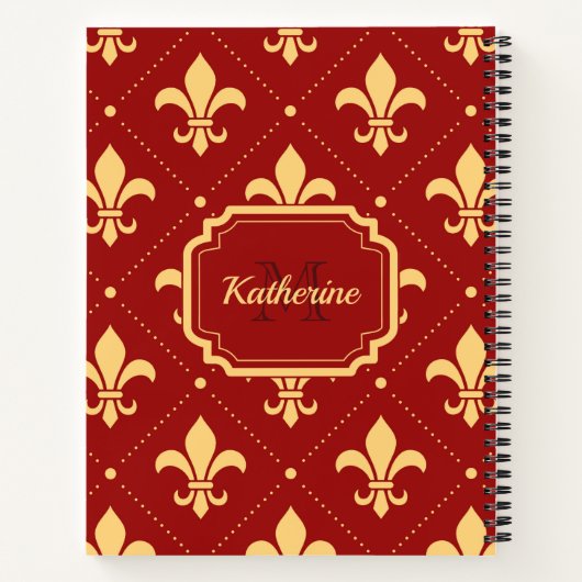 Fleur-de-lis Pattern Notitieboek (Achterkant)