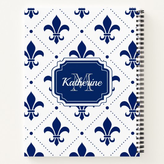 Fleur-de-lis Pattern Notitieboek (Achterkant)