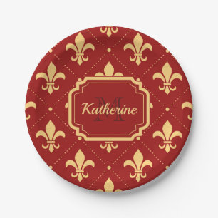 Fleur-de-lis Pattern Papieren Bordje