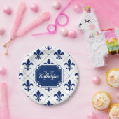 Fleur-de-lis Pattern Papieren Bordje (Feest)