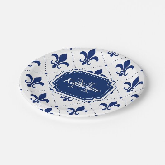 Fleur-de-lis Pattern Papieren Bordje (Gekanteld)