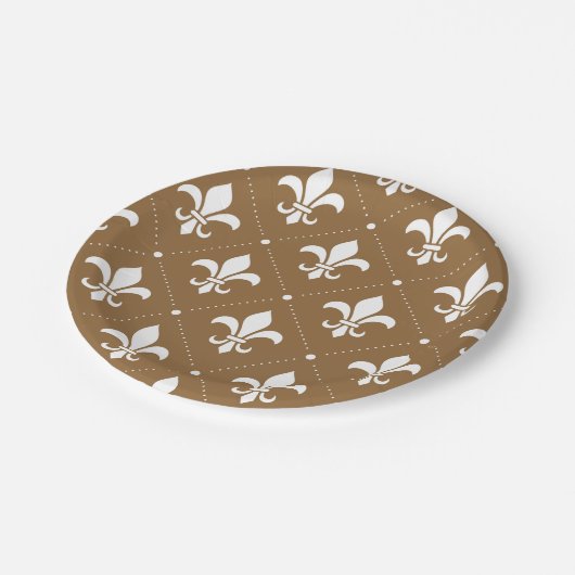 Fleur-de-Lis Pattern Papieren Bordje (Gekanteld)
