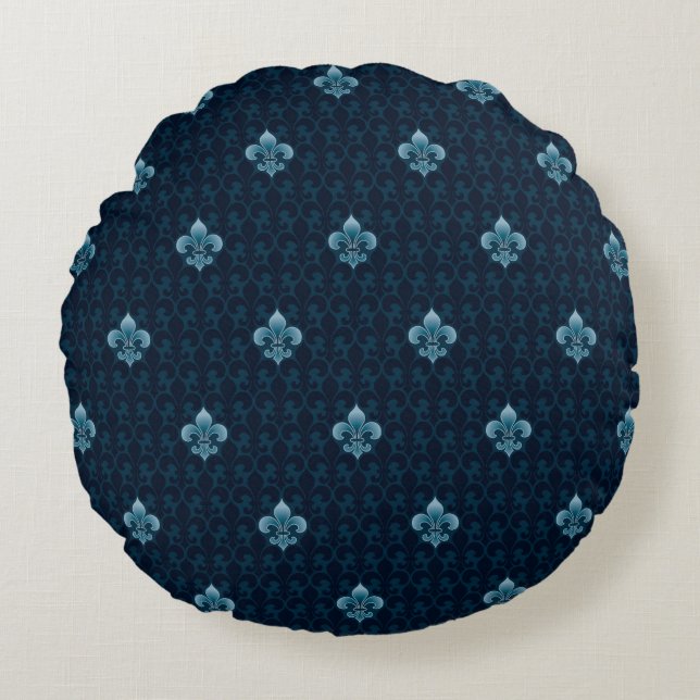 Fleur De Lis Pattern Rond Kussen (Voorkant)