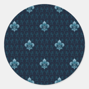 Fleur De Lis Pattern Ronde Sticker