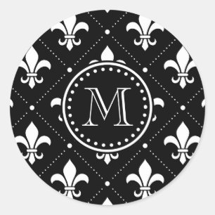 Fleur De Lis Pattern Ronde Sticker