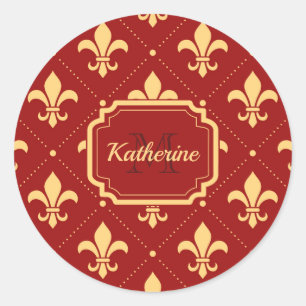 Fleur-de-lis Pattern Ronde Sticker