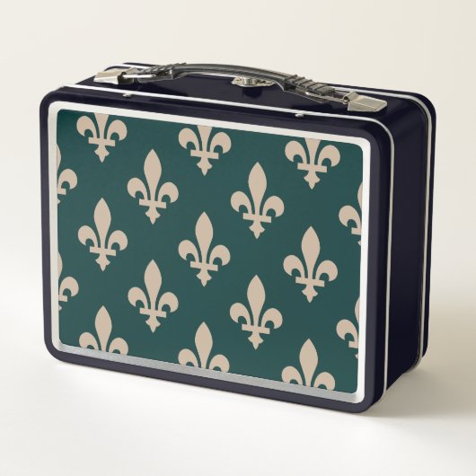 Fleur de Lis Pattern, Royal Franse crème op groen (Achterkant)