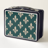 Fleur de Lis Pattern, Royal Franse crème op groen (Voorkant)