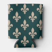 Fleur de Lis Pattern, Royal Franse crème op groen Blikjeskoeler (Voorkant)