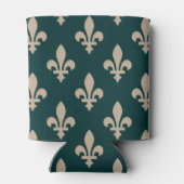 Fleur de Lis Pattern, Royal Franse crème op groen Blikjeskoeler (Achterkant)