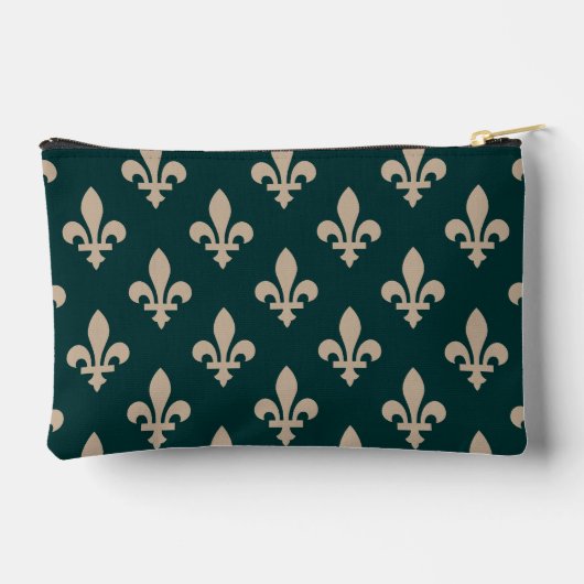 Fleur de Lis Pattern, Royal Franse crème op groen Etui (Achterkant)