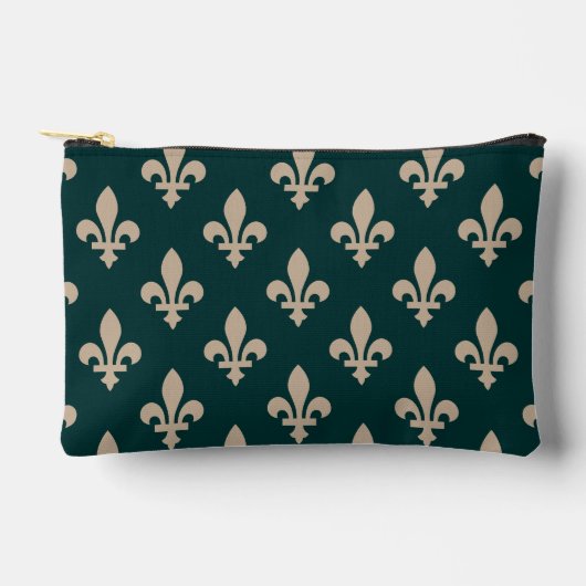 Fleur de Lis Pattern, Royal Franse crème op groen Etui (Voorkant)