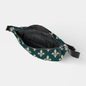 Fleur de Lis Pattern, Royal Franse crème op groen Heuptasje (Open)