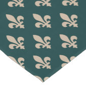 Fleur de Lis Pattern, Royal Franse crème op groen Korte Tafelloper (Hoek)