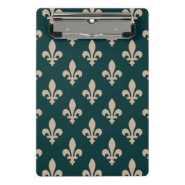 Fleur de Lis Pattern, Royal Franse crème op groen Mini Klembord