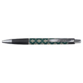 Fleur de Lis Pattern, Royal Franse crème op groen Pen (Achterkant)