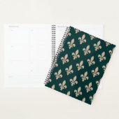 Fleur de Lis Pattern, Royal Franse crème op groen Planner (Display)