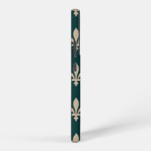 Fleur de Lis Pattern, Royal Franse crème op groen Samsung Galaxy Hoesje (Rechterkant)