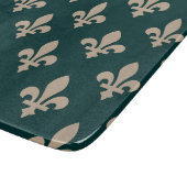Fleur de Lis Pattern, Royal Franse crème op groen Snijplank (Hoek)