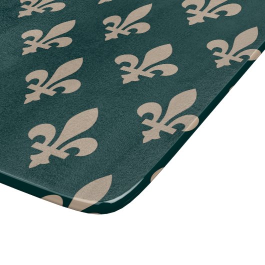 Fleur de Lis Pattern, Royal Franse crème op groen Snijplank (Hoek)