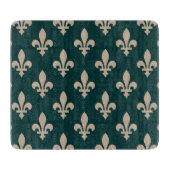 Fleur de Lis Pattern, Royal Franse crème op groen Snijplank (Voorkant)