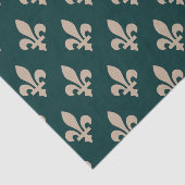 Fleur de Lis Pattern, Royal Franse crème op groen Tissuepapier (Detail)