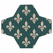 Fleur de Lis Pattern, Royal Franse crème op groen Voetbal (Enkel)