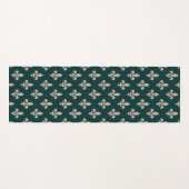 Fleur de Lis Pattern, Royal Franse crème op groen Yogamat (Voorkant (horizontaal))