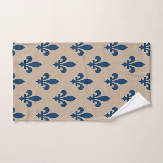 Fleur de Lis Pattern, Royal French Blue op Crème Bad Handdoek (Handdoek)