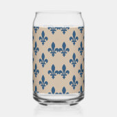 Fleur de Lis Pattern, Royal French Blue op Crème Blikvorm Glas (Rechts)