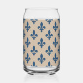 Fleur de Lis Pattern, Royal French Blue op Crème Blikvorm Glas (Links)