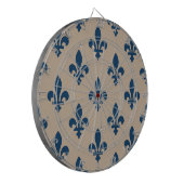Fleur de Lis Pattern, Royal French Blue op Crème Dartbord (Voorkant Links)