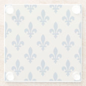 Fleur de Lis Pattern, Royal French Blue op Crème Glazen Onderzetter (Achterkant)