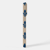 Fleur de Lis Pattern, Royal French Blue op Crème iPhone Hoesje (Rechterkant)