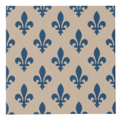 Fleur de Lis Pattern, Royal French Blue op Crème Kubus (Voorkant)