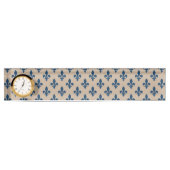Fleur de Lis Pattern, Royal French Blue op Crème Naambordje (Voorkant)