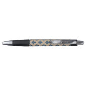 Fleur de Lis Pattern, Royal French Blue op Crème Pen (Achterkant)