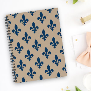 Fleur de Lis Pattern, Royal French Blue op Crème Planner