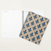 Fleur de Lis Pattern, Royal French Blue op Crème Planner (Display)