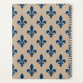 Fleur de Lis Pattern, Royal French Blue op Crème Planner (Achterkant)