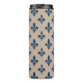 Fleur de Lis Pattern, Royal French Blue op Crème Thermosbeker (Achterkant)