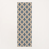 Fleur de Lis Pattern, Royal French Blue op Crème Yogamat (Voorkant)