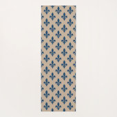 Fleur de Lis Pattern, Royal French Blue op Crème Yogamat (Achterkant)