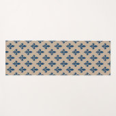 Fleur de Lis Pattern, Royal French Blue op Crème Yogamat (Voorkant (horizontaal))